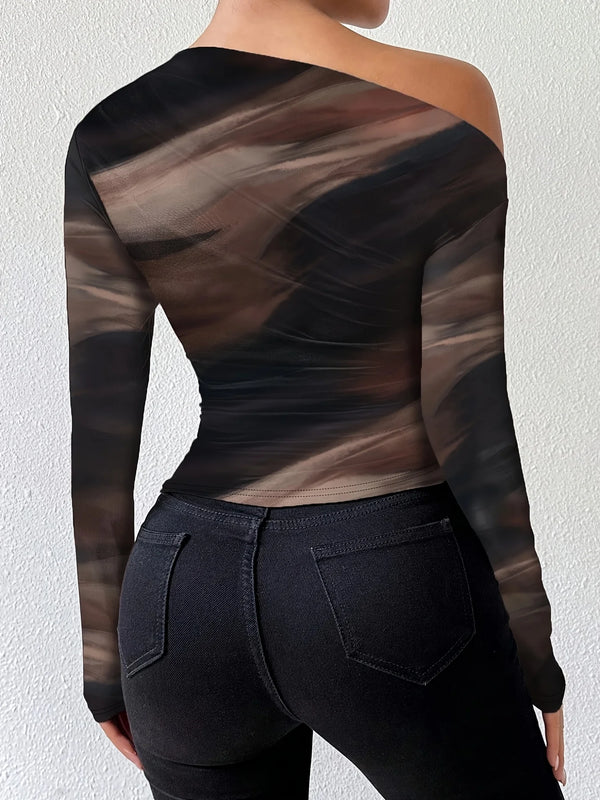 חולצת פנאי אלגנטית בגזרה נשפכת