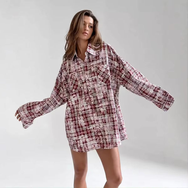 חולצת משבצות במראה רטרו