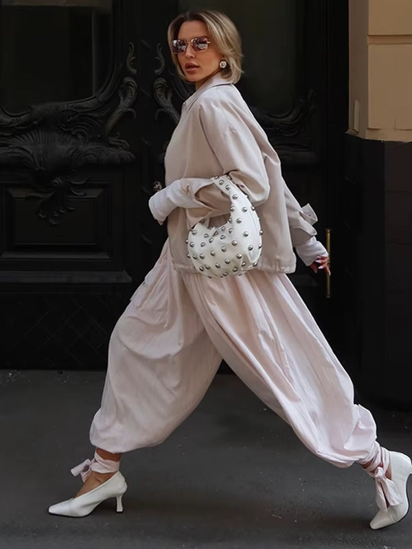 מכנסי בלון רחבים בגזרה רכה