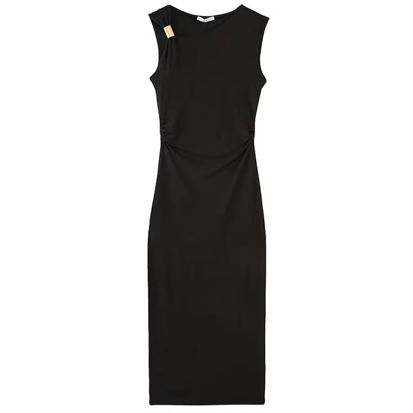 שמלת מקסי בודיקון בעיצוב קורסט וסיומת וולנים